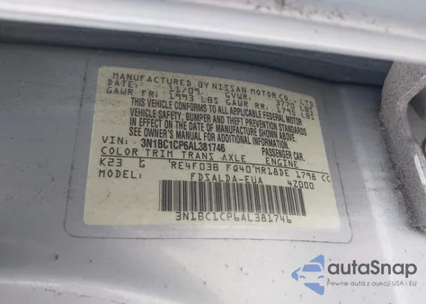 2010 Nissan Versa 1.8S from USA, damaged, VIN 3N1BC1CP6AL381746